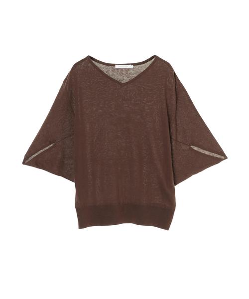 AMERICAN HOLIC（アメリカンホリック）の「ドルマン変形５分袖ニットプルオーバー 〇＊（ニット/セーター・レディース・チャコールグレー/ブラック/モカ/キャメル/グレイッシュベージュ・MEDIUM/LARGE）」の9枚目の写真