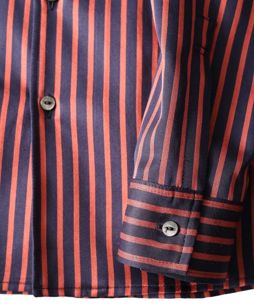 SHAREEF（シャリーフ）の「BLOCK STRIPE L/S SHIRTS（シャツ/ブラウス・メンズ・ライトブルー/オレンジ/ブラック・1/3/2）」の18枚目の写真