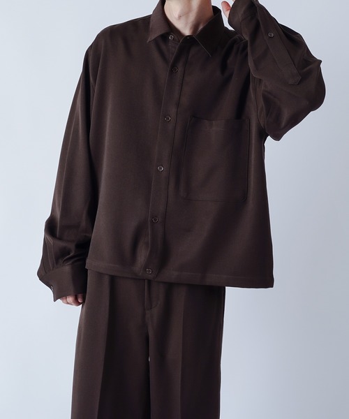 kutir（クティール）の「ワイドシャツ（セットアップ着用可能）（シャツ/ブラウス・メンズ・ダークブラウン/ベージュ/ダークブルー・MEDIUM/LARGE）」の2枚目の写真