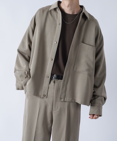 kutir（クティール）の「ワイドシャツ（セットアップ着用可能）（シャツ/ブラウス・メンズ・ダークブラウン/ベージュ/ダークブルー・MEDIUM/LARGE）」の3枚目の写真