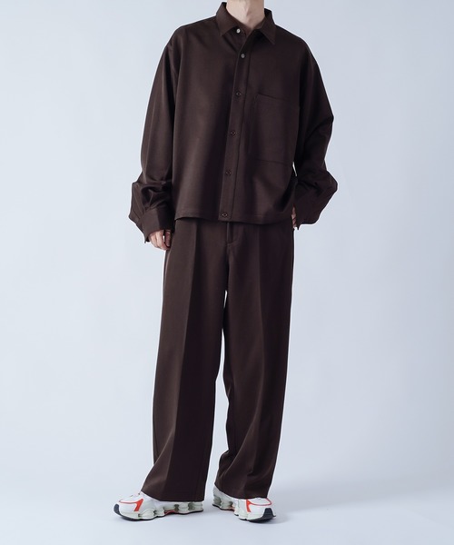 kutir（クティール）の「ワイドシャツ（セットアップ着用可能）（シャツ/ブラウス・メンズ・ダークブラウン/ベージュ/ダークブルー・MEDIUM/LARGE）」の4枚目の写真