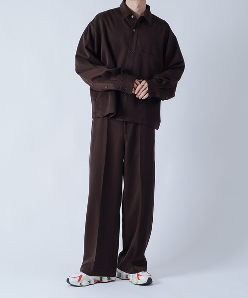 kutir（クティール）の「ワイドシャツ（セットアップ着用可能）（シャツ/ブラウス・メンズ・ダークブラウン/ベージュ/ダークブルー・MEDIUM/LARGE）」の8枚目の写真