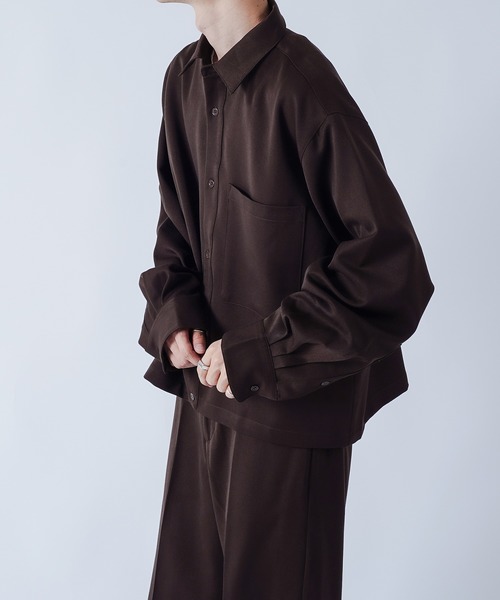 kutir（クティール）の「ワイドシャツ（セットアップ着用可能）（シャツ/ブラウス・メンズ・ダークブラウン/ベージュ/ダークブルー・MEDIUM/LARGE）」の10枚目の写真