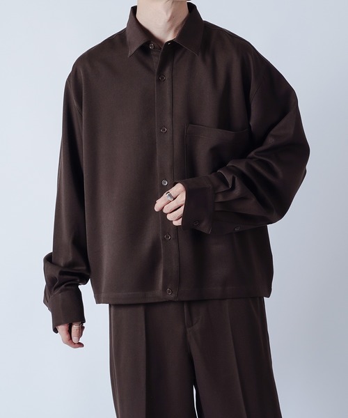 kutir（クティール）の「ワイドシャツ（セットアップ着用可能）（シャツ/ブラウス・メンズ・ダークブラウン/ベージュ/ダークブルー・MEDIUM/LARGE）」の9枚目の写真