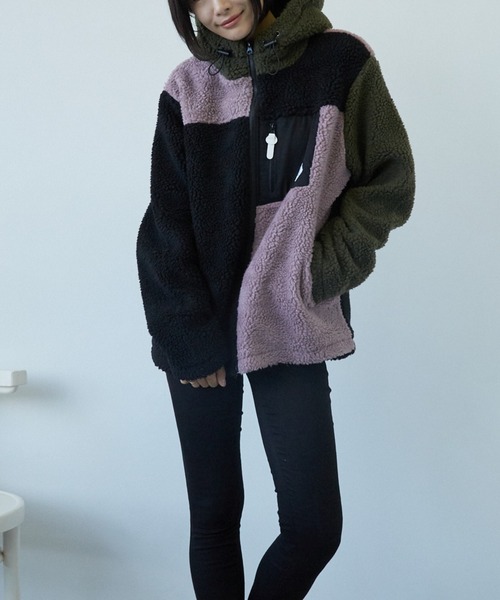 TONE SELECT WEAR(トーンセレクトウェア)の「【TONE MEN'S】ボアZIPパーカー(BL)(ブルゾン・レディース・ホワイト/ブラック/ダークグリーン/ベージュ/ブラック系その他/モカ/カーキ/ライトパープル/キャメル/その他1/その他2/その他3/ブラウン系その他/ベージュ系その他・MEDIUM/LARGE/X-LARGE)」の12枚目の写真