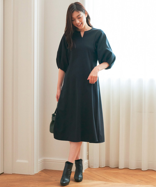 セール ダブルクロスパフスリーブワンピース Tシャツ カットソー Anayi アナイ のファッション通販 Zozotown