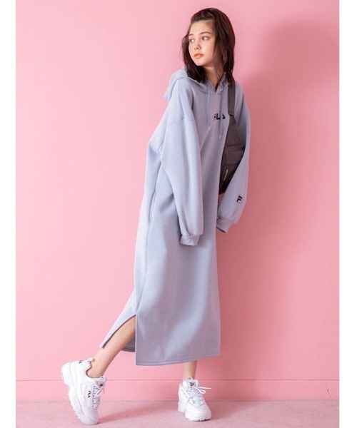 fifth（フィフス）の「【別注】FILA×calinロングパーカーワンピース 