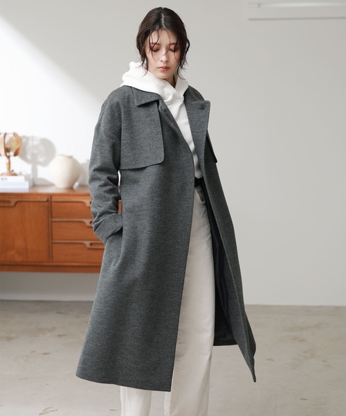 テーラードカラーロングコート日本製（テーラードジャケット）｜sankyo