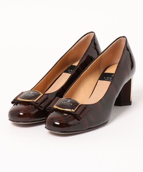 LANVIN collection(ランバン コレクション)の「リボンモチーフスクエアトゥパンプス(パンプス・レディース・ブラック系その他7/ブラック/パープル系その他・24.5cm/24.0cm/23.5cm/22.5cm/23.0cm)」の3枚目の写真