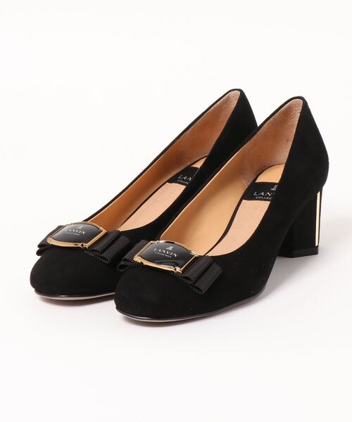 LANVIN collection(ランバン コレクション)の「リボンモチーフスクエアトゥパンプス(パンプス・レディース・ブラック系その他7/ブラック/パープル系その他・24.5cm/24.0cm/23.5cm/22.5cm/23.0cm)」の2枚目の写真