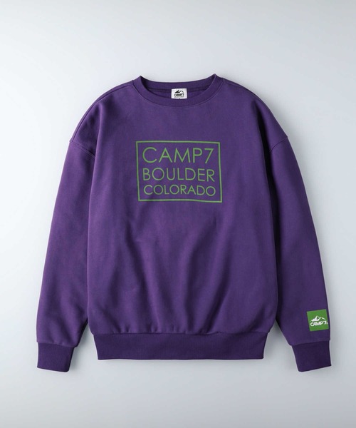 CAMP7（キャンプセブン）の「【CAMP7】スクエアロゴプリントスウェット（スウェット・レディース・ホワイト/ブラック/パープル・M/L）」の3枚目の写真