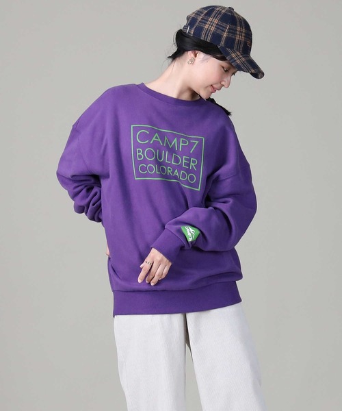 CAMP7（キャンプセブン）の「【CAMP7】スクエアロゴプリントスウェット（スウェット・レディース・ホワイト/ブラック/パープル・M/L）」の14枚目の写真