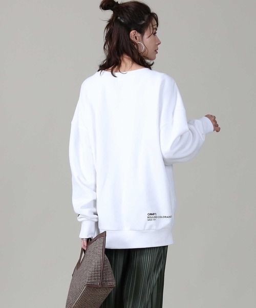 CAMP7（キャンプセブン）の「【CAMP7】スクエアロゴプリントスウェット（スウェット・レディース・ホワイト/ブラック/パープル・M/L）」の8枚目の写真