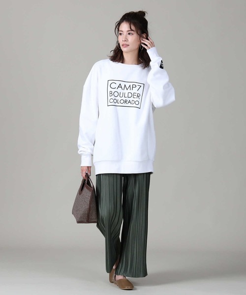 CAMP7（キャンプセブン）の「【CAMP7】スクエアロゴプリントスウェット（スウェット・レディース・ホワイト/ブラック/パープル・M/L）」の9枚目の写真