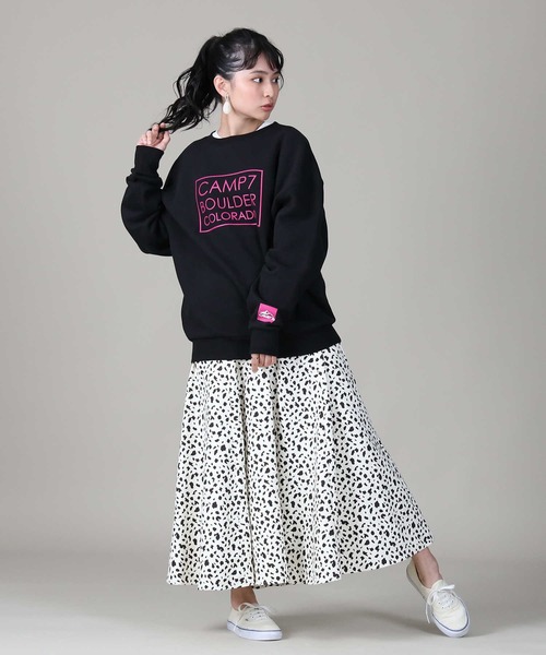 CAMP7（キャンプセブン）の「【CAMP7】スクエアロゴプリントスウェット（スウェット・レディース・ホワイト/ブラック/パープル・M/L）」の12枚目の写真