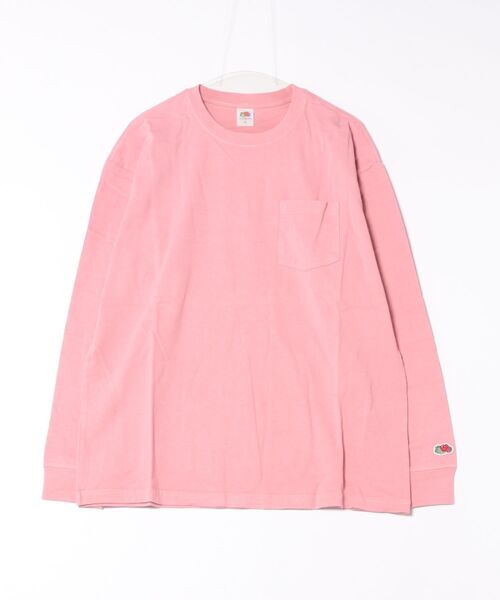 FRUIT OF THE LOOM（フルーツオブザルーム）の「ポケット付きL/S Tシャツ / 長袖 / ロンT / ポケット / 無地 / ユニセックス（Tシャツ/カットソー・メンズ・サックスブルー/ライトパープル/ライトイエロー/ライトピンク・M/L/XL/S）」の4枚目の写真