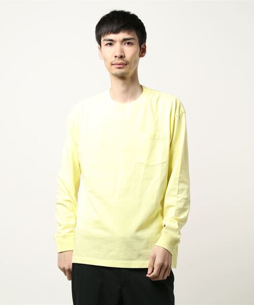 FRUIT OF THE LOOM（フルーツオブザルーム）の「ポケット付きL/S Tシャツ / 長袖 / ロンT / ポケット / 無地 / ユニセックス（Tシャツ/カットソー・メンズ・サックスブルー/ライトパープル/ライトイエロー/ライトピンク・M/L/XL/S）」の5枚目の写真