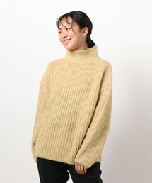 AZUL by moussy | WIDE RIB H/N VOLUME KNIT TOPS/ワイドリブハイネックボリュームニットトップス(ニット/セーター)