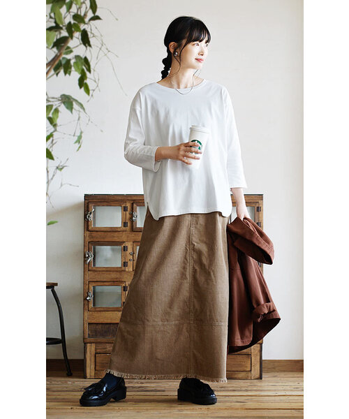 zootie（ズーティー）の「サイドスリット ベーシックプルオーバー（Tシャツ/カットソー・レディース・ホワイト/ベージュ/ブラック・フリー）」の6枚目の写真