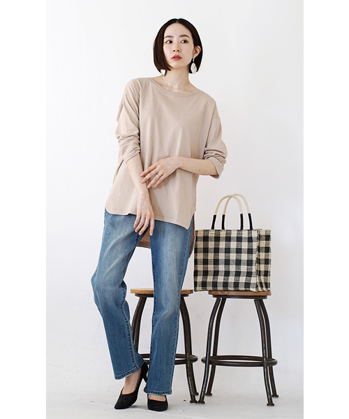 zootie（ズーティー）の「サイドスリット ベーシックプルオーバー（Tシャツ/カットソー・レディース・ホワイト/ベージュ/ブラック・フリー）」の8枚目の写真
