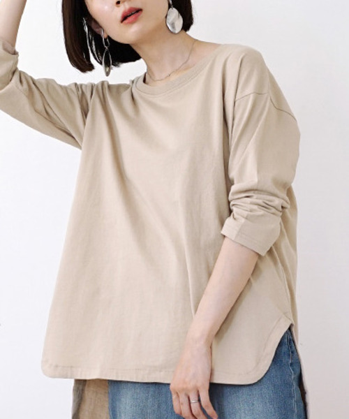 zootie（ズーティー）の「サイドスリット ベーシックプルオーバー（Tシャツ/カットソー・レディース・ホワイト/ベージュ/ブラック・フリー）」の9枚目の写真