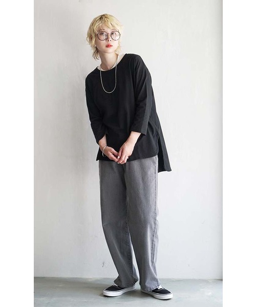 zootie（ズーティー）の「サイドスリット ベーシックプルオーバー（Tシャツ/カットソー・レディース・ホワイト/ベージュ/ブラック・フリー）」の12枚目の写真