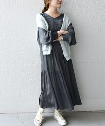 SHIPS any（シップス エニィ）の「SHIPS any: ギャザー ティアード ワンピース〈ウォッシャブル〉◇（ワンピース・レディース）」