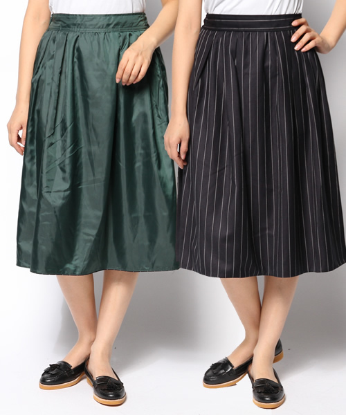 Chico（チコ）の「ストライプミモレSKT（スカート・レディース・ネイビー/グレー・FREE）」の9枚目の写真