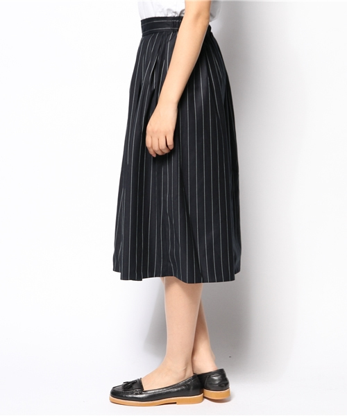 Chico（チコ）の「ストライプミモレSKT（スカート・レディース・ネイビー/グレー・FREE）」の10枚目の写真