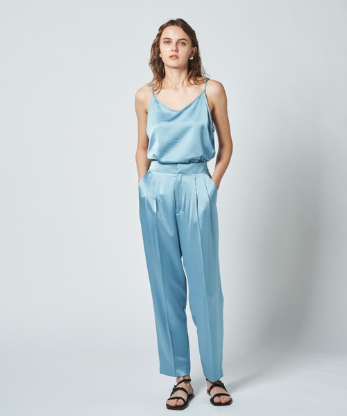 N.O.R.C(ノーク)の「サテンキャミソール(キャミソール・レディース・ブラック/ライトグリーン/ブルーグレー/スモークピンク/グレイッシュベージュ・S/M)」の10枚目の写真