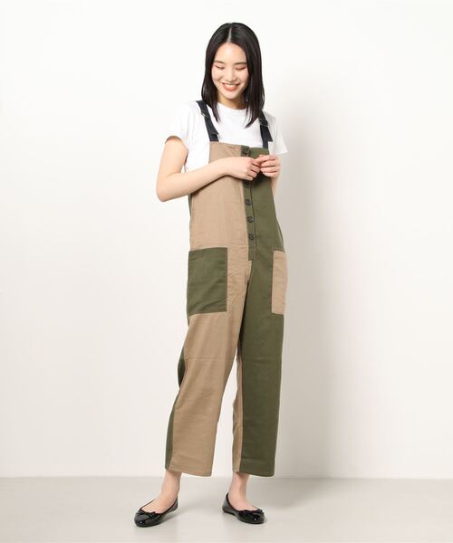 KRIFF MAYER Lady's Collection（クリフメイヤーレディースコレクション）の「ナチュラルオーバーオール（サロペット/オーバーオール・レディース・ネイビー/オフホワイト/カーキ/カラフル/ベージュ・LARGE/MEDIUM）」の5枚目の写真