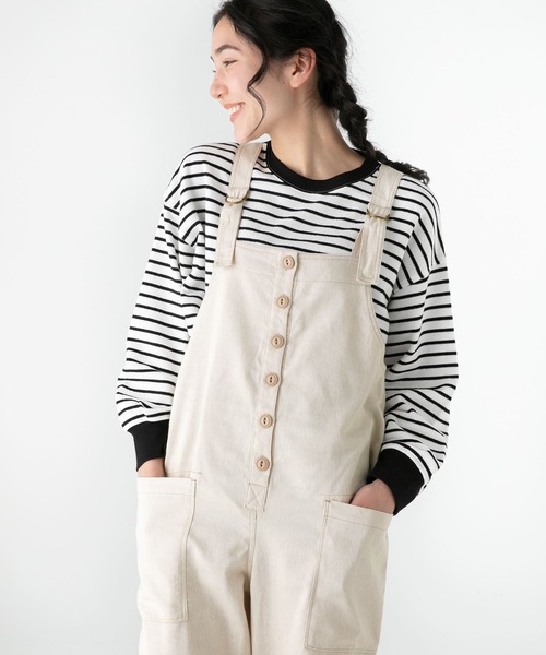 KRIFF MAYER Lady's Collection（クリフメイヤーレディースコレクション）の「ナチュラルオーバーオール（サロペット/オーバーオール・レディース・ネイビー/オフホワイト/カーキ/カラフル/ベージュ・LARGE/MEDIUM）」の14枚目の写真