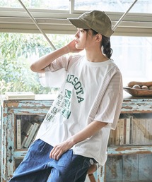CUBE SUGAR（キューブシュガー）の「リサイクル天竺 × 布帛 リメイク風Ｔシャツ（Tシャツ/カットソー）」