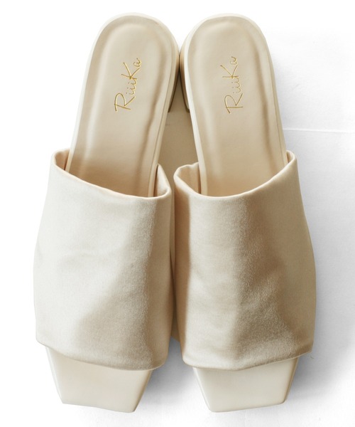 RiiiKa(リーカ)の「スクエアトゥサテンサンダル 【RiiiKa/リーカ】(サンダル・レディース・ブラック/ブラウン系その他/アイボリー・S/M/L/LL)」の8枚目の写真