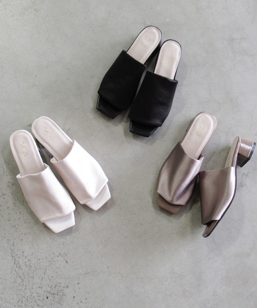 RiiiKa(リーカ)の「スクエアトゥサテンサンダル 【RiiiKa/リーカ】(サンダル・レディース・ブラック/ブラウン系その他/アイボリー・S/M/L/LL)」の10枚目の写真