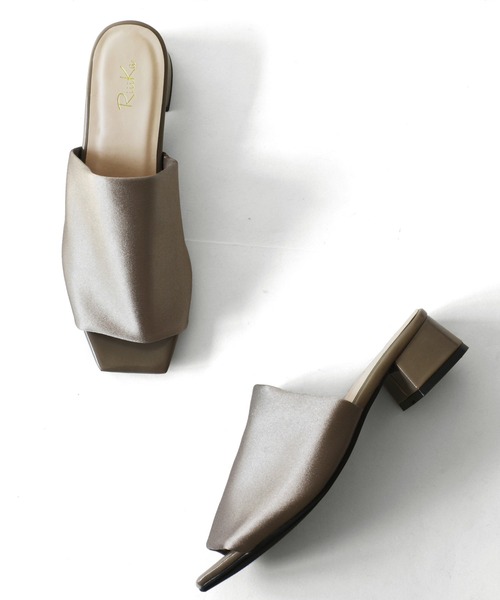 RiiiKa(リーカ)の「スクエアトゥサテンサンダル 【RiiiKa/リーカ】(サンダル・レディース・ブラック/ブラウン系その他/アイボリー・S/M/L/LL)」の16枚目の写真