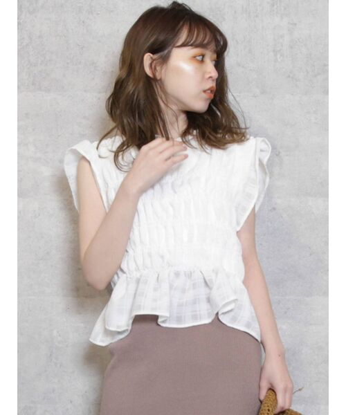 dazzlin（ダズリン）の「ダブルシャーリグアソートブラウス（シャツ/ブラウス・レディース・オフホワイト/オレンジ/イエロー/ブルー/その他/その他1/その他2・FREE）」の2枚目の写真