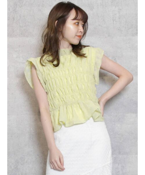 dazzlin（ダズリン）の「ダブルシャーリグアソートブラウス（シャツ/ブラウス・レディース・オフホワイト/オレンジ/イエロー/ブルー/その他/その他1/その他2・FREE）」の4枚目の写真