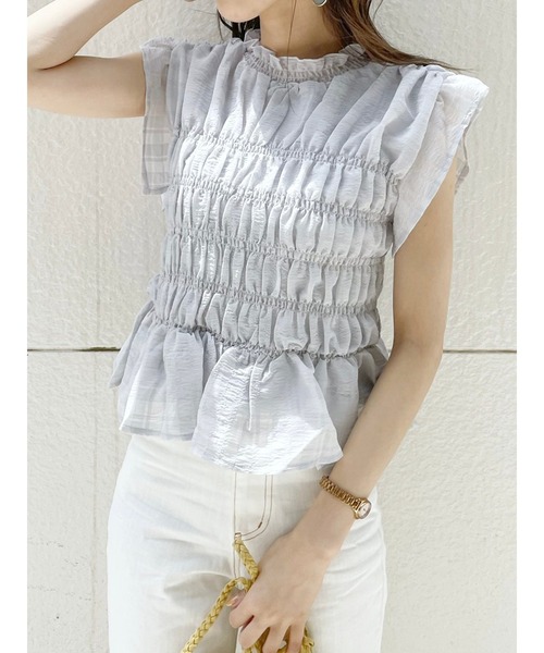 dazzlin（ダズリン）の「ダブルシャーリグアソートブラウス（シャツ/ブラウス・レディース・オフホワイト/オレンジ/イエロー/ブルー/その他/その他1/その他2・FREE）」の3枚目の写真