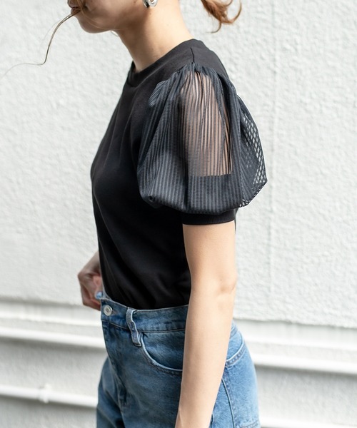 RASVOA（ラスボア）の「パワショルリブトップス（Tシャツ/カットソー・レディース・ブラック/オフホワイト/ブルー・FREE）」の21枚目の写真