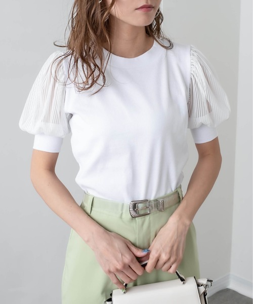 RASVOA（ラスボア）の「パワショルリブトップス（Tシャツ/カットソー・レディース・ブラック/オフホワイト/ブルー・FREE）」の22枚目の写真