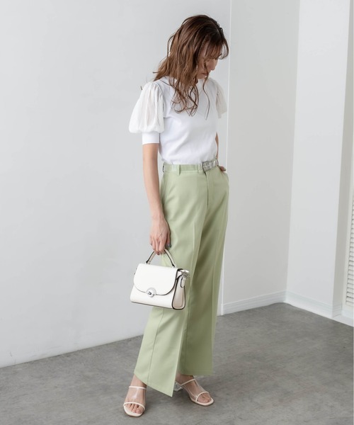 RASVOA（ラスボア）の「パワショルリブトップス（Tシャツ/カットソー・レディース・ブラック/オフホワイト/ブルー・FREE）」の17枚目の写真