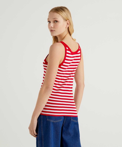 BENETTON (UNITED COLORS OF BENETTON)（ベネトンユナイテッドカラーズオブベネトン）の「ボーダーキャミソール（キャミソール・レディース・レッド/ブルー/ブラック/イエロー・X-SMALL/MEDIUM/SMALL/LARGE）」の13枚目の写真