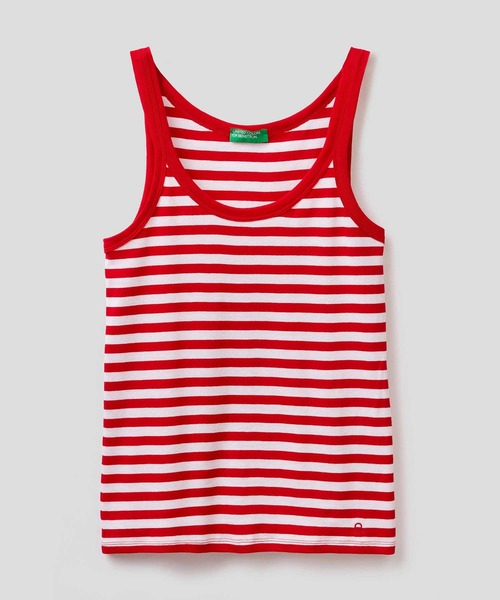 BENETTON (UNITED COLORS OF BENETTON)（ベネトンユナイテッドカラーズオブベネトン）の「ボーダーキャミソール（キャミソール・レディース・レッド/ブルー/ブラック/イエロー・X-SMALL/MEDIUM/SMALL/LARGE）」の5枚目の写真