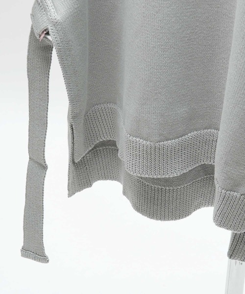 NILWAY(ニルウェイ)の「コットン畦編みサイドベルトスリットニットベスト(ベスト・メンズ・グレイッシュベージュ/ブラック/ブラウン/グレー/チャコール/ベージュ系/ネイビー/ダークグリーン・MEDIUM/LARGE/X-LARGE)」の16枚目の写真