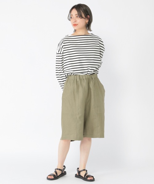 studio CLIP（スタディオクリップ）の「[ユニセックス/WEB限定]リネンイージーハーフパンツ（その他パンツ・レディース・カーキ/ブラック/アイボリー・FREE）」の6枚目の写真