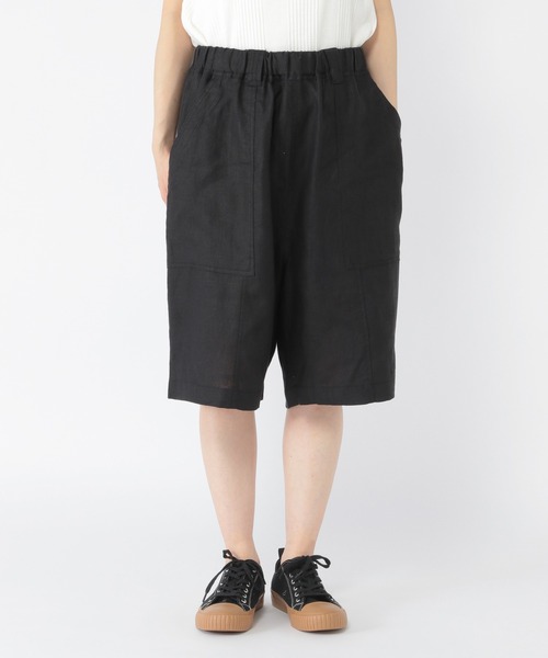 studio CLIP（スタディオクリップ）の「[ユニセックス/WEB限定]リネンイージーハーフパンツ（その他パンツ・レディース・カーキ/ブラック/アイボリー・FREE）」の8枚目の写真