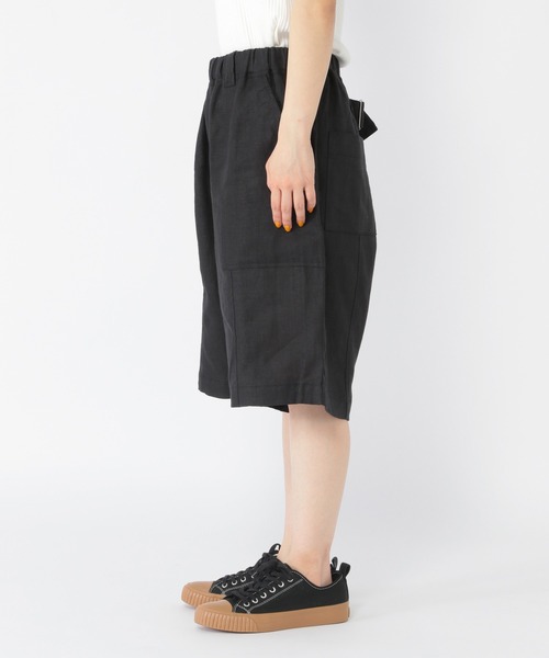 studio CLIP（スタディオクリップ）の「[ユニセックス/WEB限定]リネンイージーハーフパンツ（その他パンツ・レディース・カーキ/ブラック/アイボリー・FREE）」の4枚目の写真