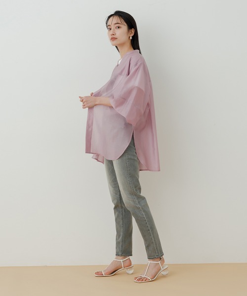 ADAM ET ROPE'(アダムエロペ)の「<洗える>フォルムスリーブシアーシャツ(シャツ/ブラウス・レディース・ブラック/ピンク/イエロー系その他・FREE)」の19枚目の写真