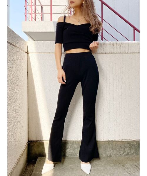 GYDA（ジェイダ）の「ハーフスリーブカシュクールデザインオフショルTOPS（Tシャツ/カットソー・レディース・ブラック/ベージュ/オフホワイト/ミント・FREE）」の14枚目の写真